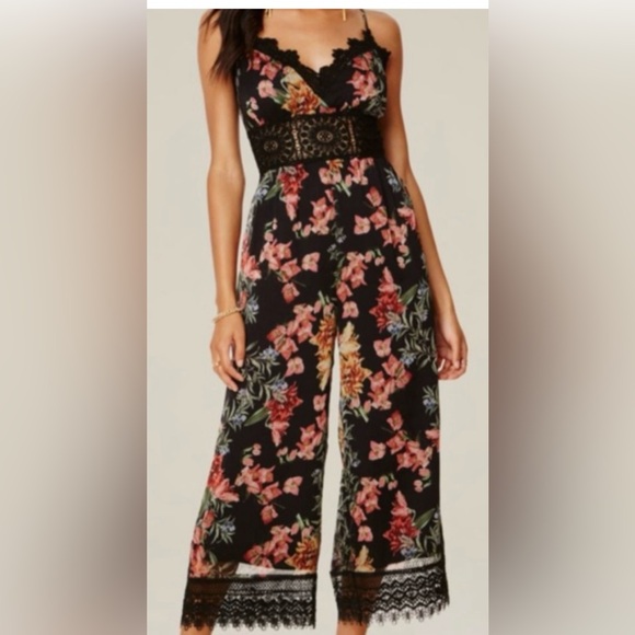 bebe Pants - bebe Floral Lace Jumpsuit Size 6